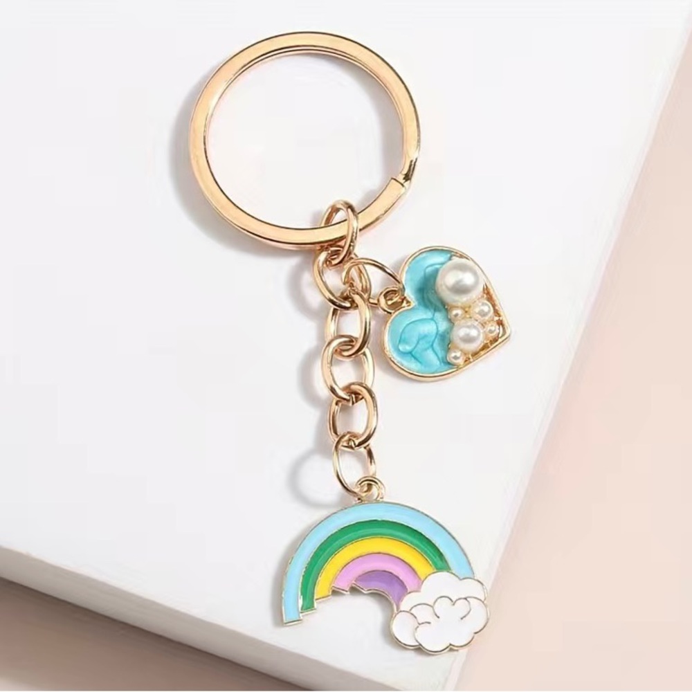 Rainbow & Heart Keychain